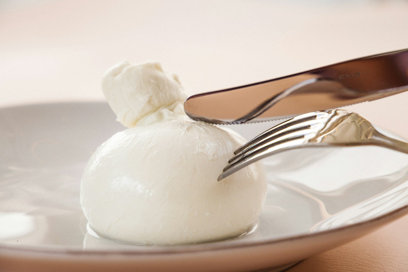stainless steel fork on white ceramic plate